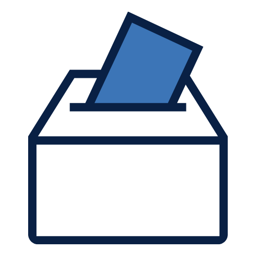 Icon representing voting, used by OxProx to symbolize voting actions and decisions in their database and reports.